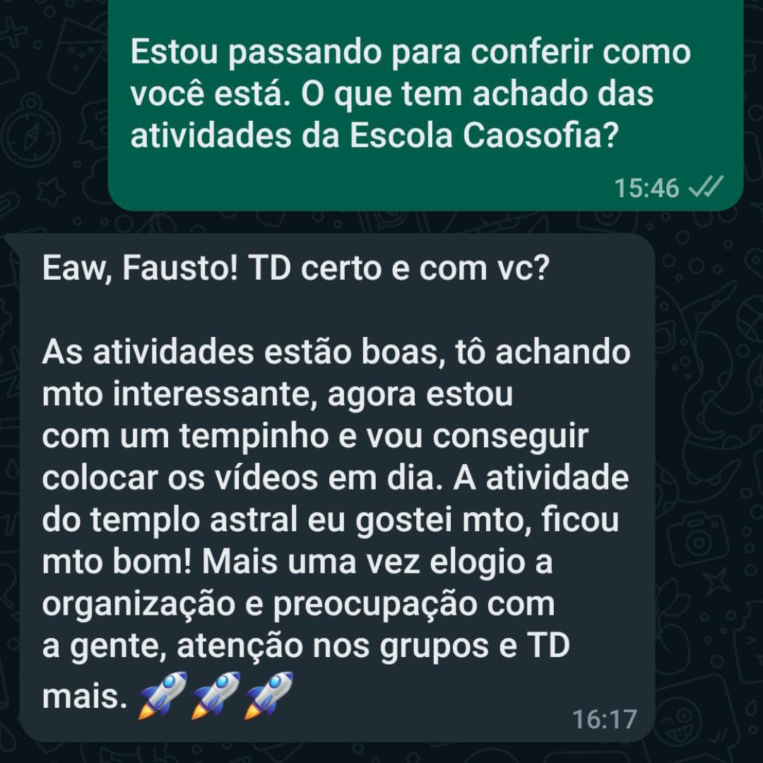 Depoimento de aluno 1